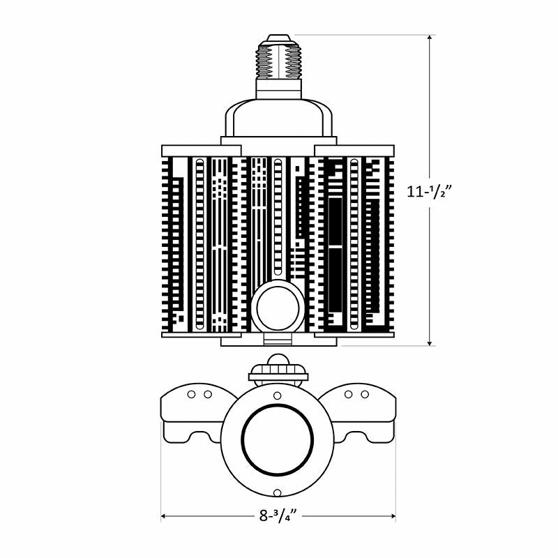 Westgate 10W, 5000K, CL-FLTW-75-110W-50K-E39, Adjustable LED Corn Lamp - 16500 Lumens - White