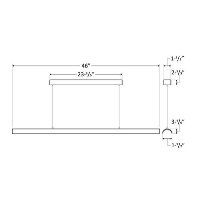 Westgate SCP-4FT-20-30W-MCTP 4' Euro-Design Suspended Linear Light-Power & CCT Selectable Direct or Indirect - Sandy White
