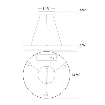 Westgate SCR-24D-MCTP-D LED Architectural Round Suspended Up/Down Panel Light - Sandy White