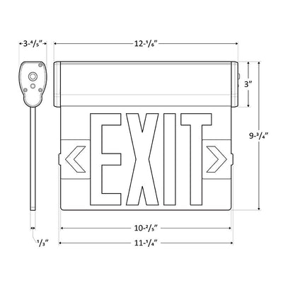 Westgate XT-EL1GCA-EM Edgelit LED Sign with Aluminum Housing, Single Face, Green Letters, White Face Color