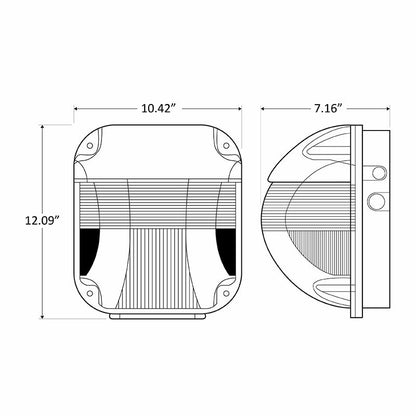 Westgate LTW-SERIES 50W 4000K LED Semi Cutoff Vandal Proof Wall Pack - Dark Bronze
