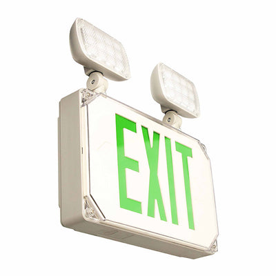Westgate XT-CLWP-GG-EM LED Exit & LED Emergency Light, Universal Single Face, Green, Gray Housing
