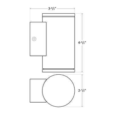 Westgate WMC2-12V-DL-MCT-BN 12V 2" LED Wall Cylinder, 25 - Brushed Nickel