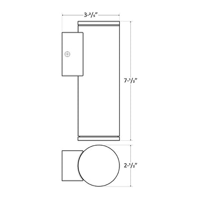 Westgate WMC2-12V-UDL-MCT-ORB 12V 2" LED Wall Cylinder Light - Black