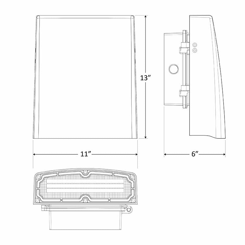 Westgate 30W, 5700K, LWAX-MD-20-50W-MCTP + LWA-SH2-30W-57K, 120V Power & CCT Adjustable Cutoff Wall Pack - Dark Bronze