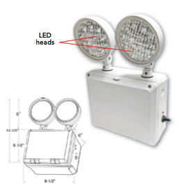 Westgate LEDTFX-2 Wet Location LED Emergency Light with Remote Capability - Gray