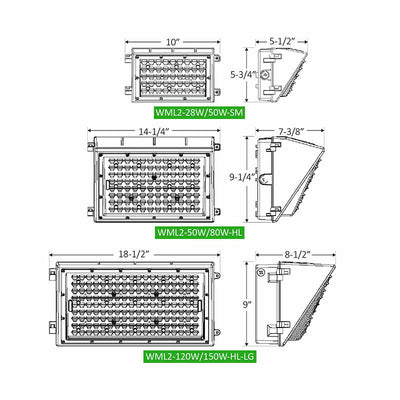 Westgate WML2-SERIES 80W 5000K LED Non-Cutoff 2nd Generation Wall Pack - Dark Bronze