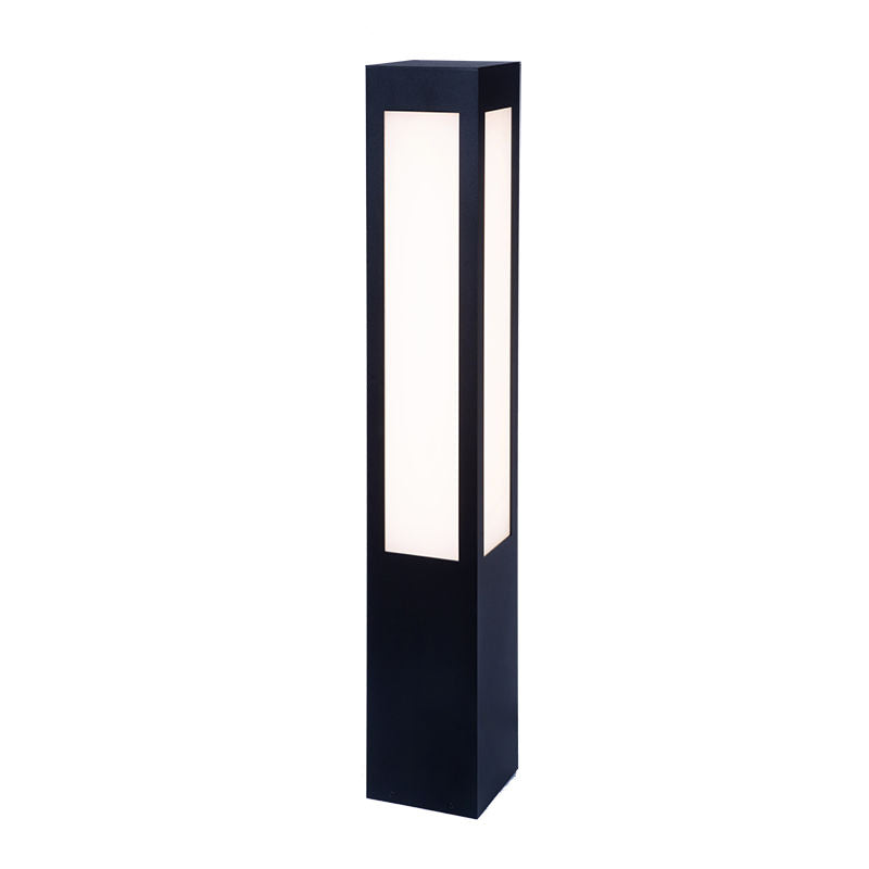 Westgate Square Bollard Long Lens, 25W, 5000K, Led Outdoor Light - Black