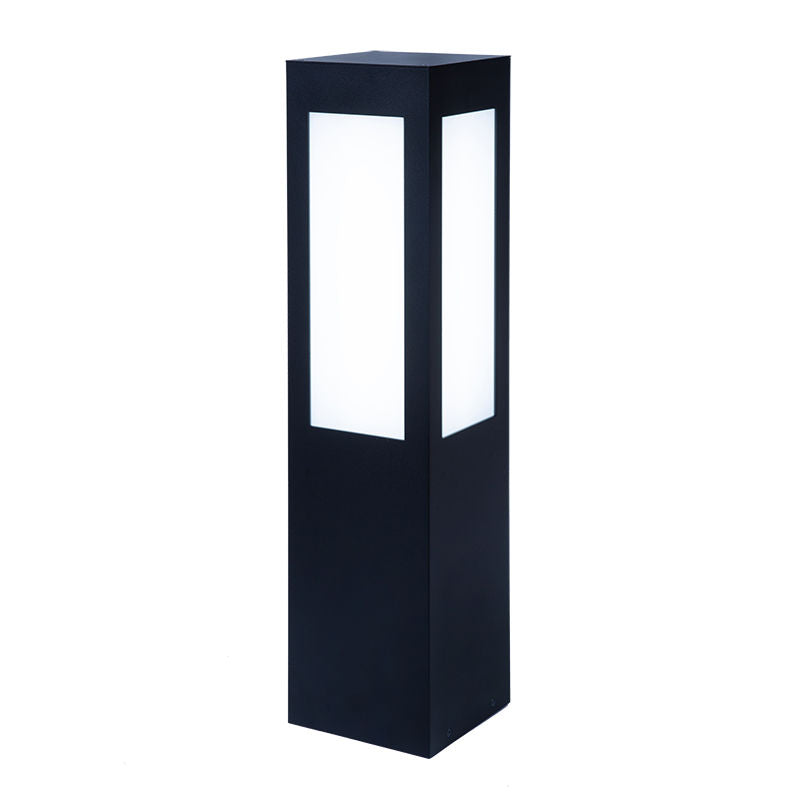 Westgate Square Bollard Long Lens, 25W, 5000K, Led Outdoor Light - Black