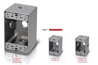 Westgate One-Gang Boxes, 2-5/8" Deep. Multiple Sizes, Holes