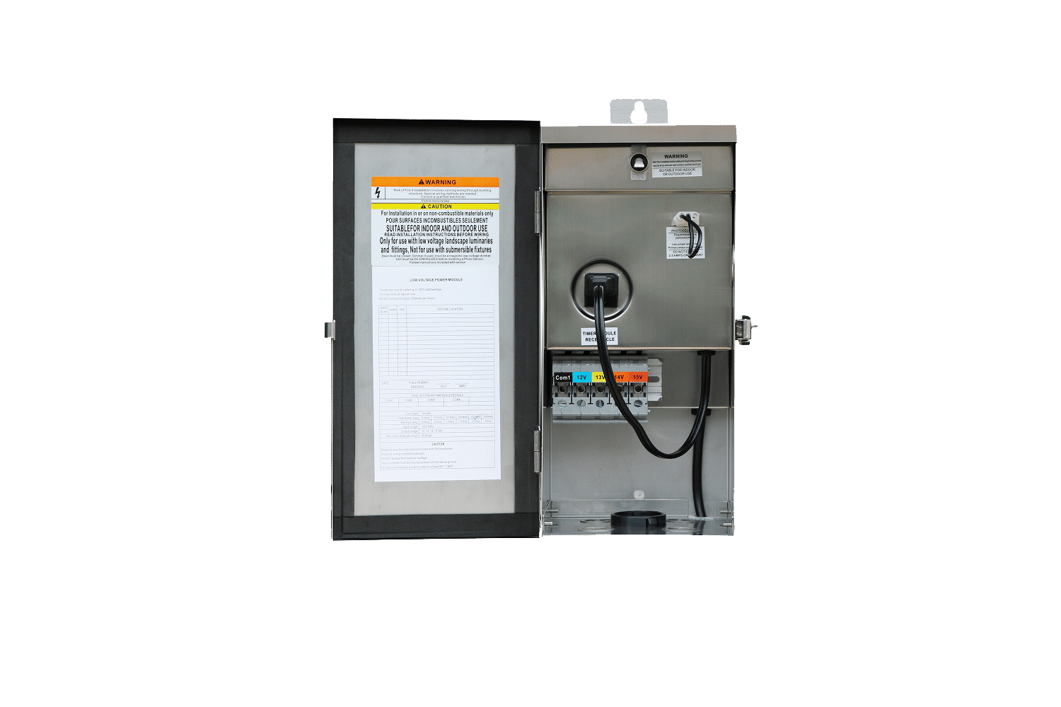 Westgate TR-300W-MT-SS Multi-Tap Landscape Transformer Timer & Photocell Ready (Not Included) Hinge Door - Stainless Steel