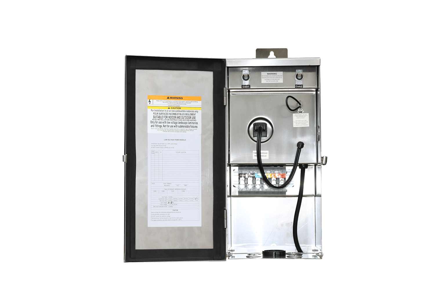 Westgate TR-600W-MT-SS Multi-Tap Landscape Transformer Timer & Photocell Ready (Not Included) Hinge Door - Stainless Steel