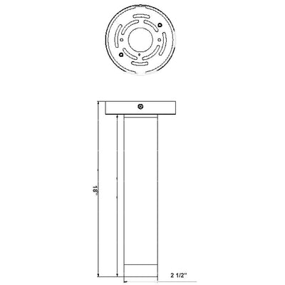 Westgate CMC2XL-MCT-DD-BK 2" Round Architectural Ceiling & Suspended Cylinder Light - Black