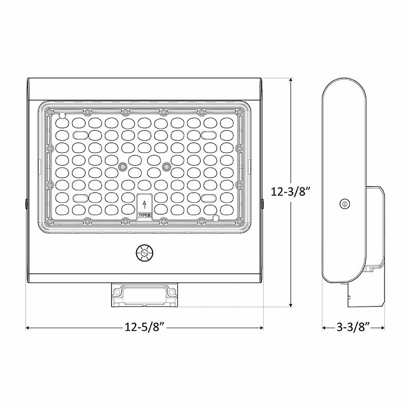 Westgate 80W, 3000K, LFX-LG-50-150W-30K, LED Power Adjustable Flood Light Series with Bracket - Dark Bronze