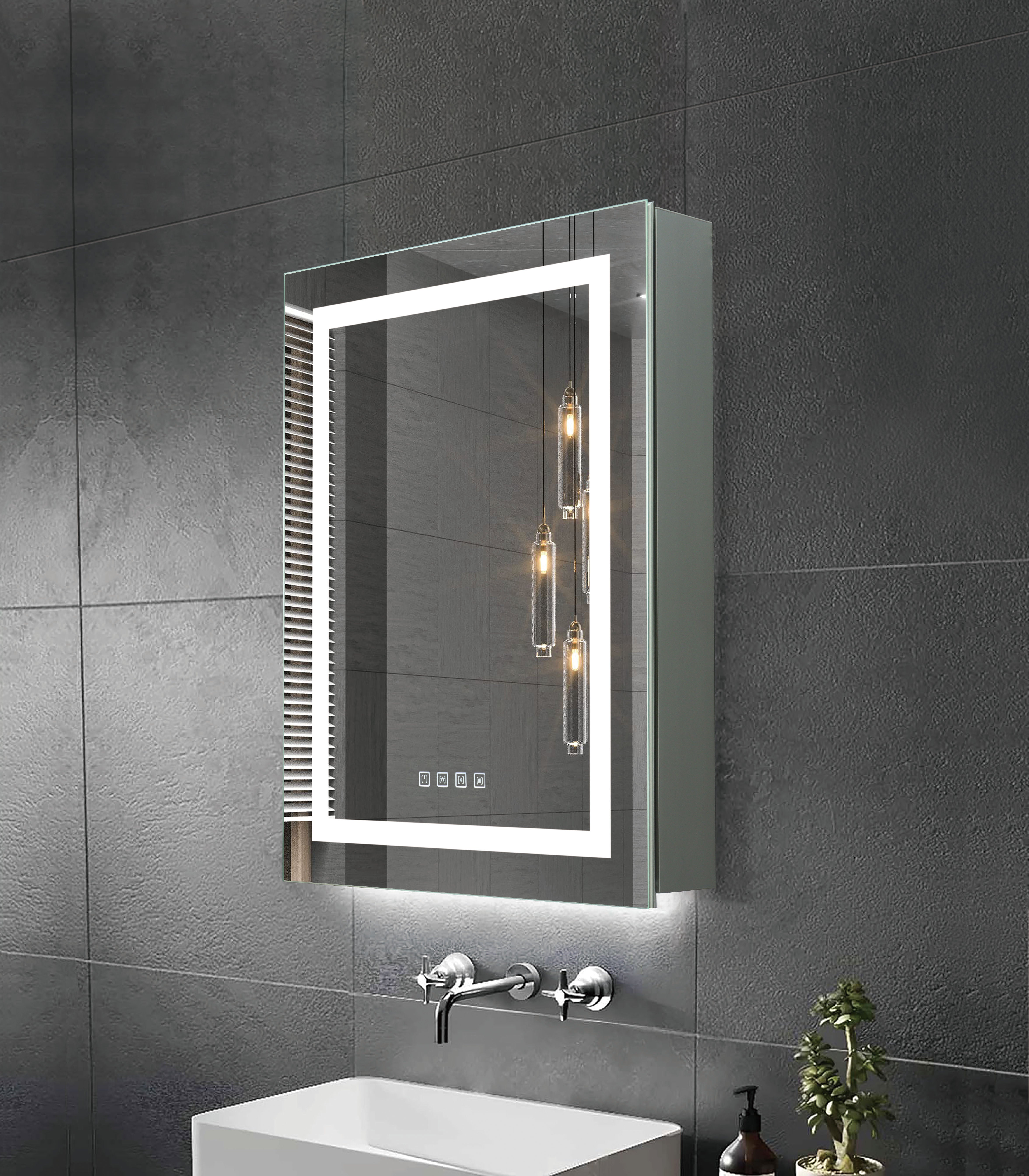 Westgate 35W, 5000K, LMIR-MC18-2432-MCT-DF-35W-50K, Tri-Color LED Backlit Mirror - 32" W x 24" H - Aluminum Frame