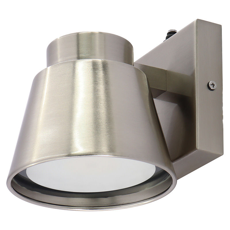 Westgate LRS-MC-MCT5-P-BN 5" Height Mini-Cone Outdoor Wall Sconce with Photocell - Brushed Nickel