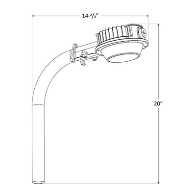 Westgate LRX-36-60W-MCTP-P Power & Color Temp. Selectable Barn Area Light with Photocell - Gray