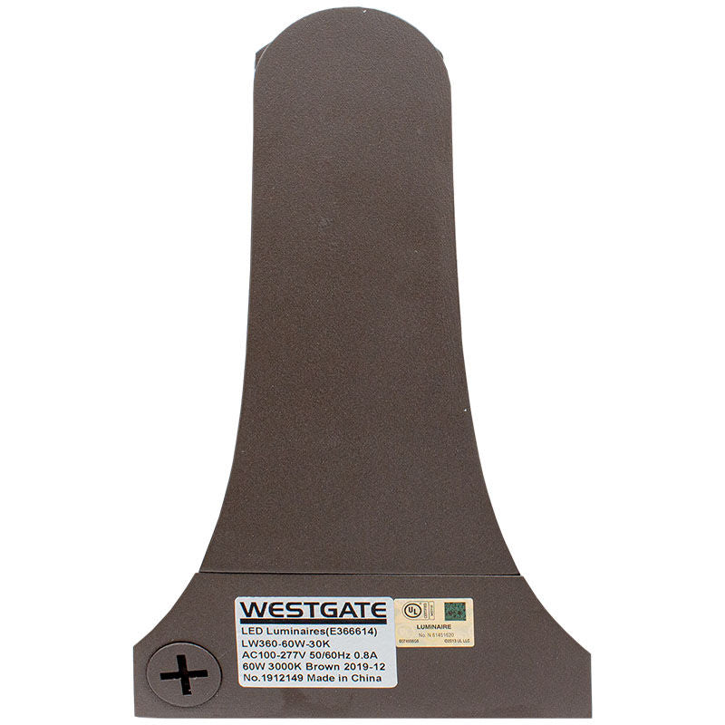 Westgate LW360-G2-SERIES 60W 3000K 2nd Gen LED Rotatable Wall Pack - Dark Bronze