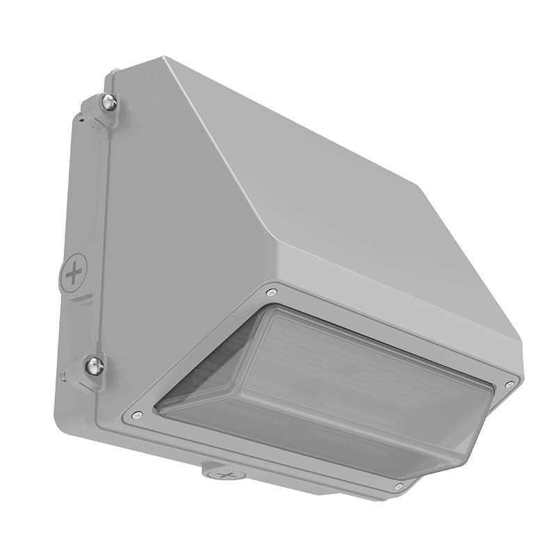 Westgate LWPMAX-SM-20-40W-MCTPB-P-SIL Max-feature Cut-off Wall Pack 100/120/150w 30/40/50k 3 Beams Photocell Silver