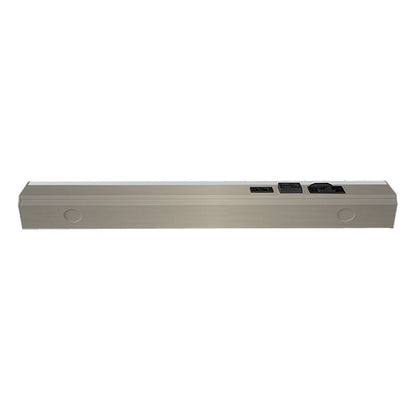 Westgate PSAL-36-4R-MCT5-BN 36in Angled 4-rec Power Strip and Uc Light 20a 1050lm Cr90 5cct - Brushed Nickel