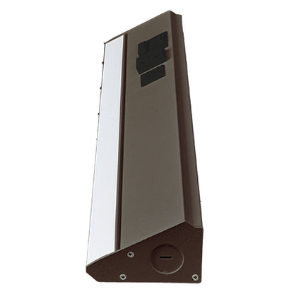 Westgate PSAL-18-2R-MCT5-BR 18in Angled 2-rec Power Strip and Uc Light 20a 600lm Cr90 5cct - Bronze