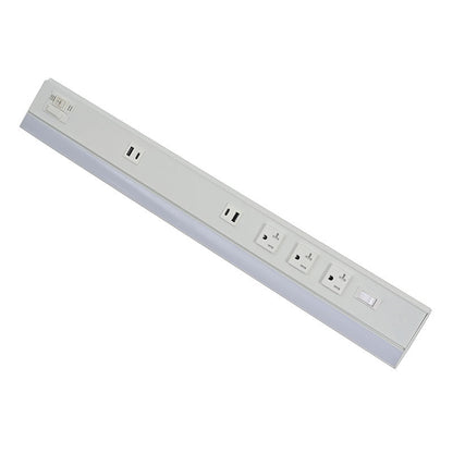 Westgate PSAL-36-4R-MCT5-WH 36in Angled 4-rec Power Strip and Uc Light 20a 1050lm Cr90 5cct - White
