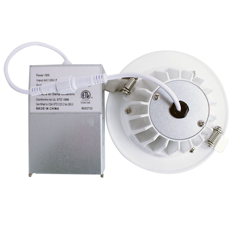 Westgate 15W, 5000K, RDL4S-SB-MCT5-WH, 4" LED Snap-In Recessed Lights, 5CCT Trim - White