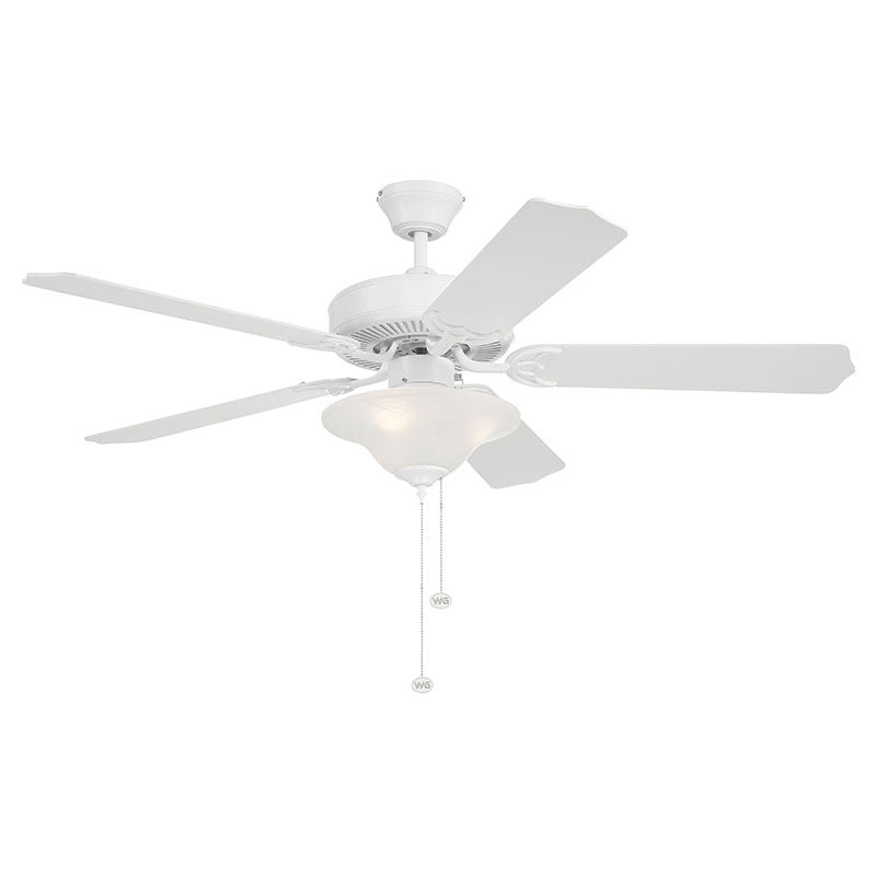 Westgate WFL-105-PC-5B-52-WH-WH 52" Plywood 5-Blade Ceiling Fan & Light - White