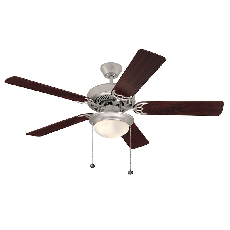 Westgate WFL-107-PC-5B-52-BN-RWSO 52" Plywood 5-Blade Ceiling Fan & Light - Brush Nickel and Reversible Rosewood/Silver Oak