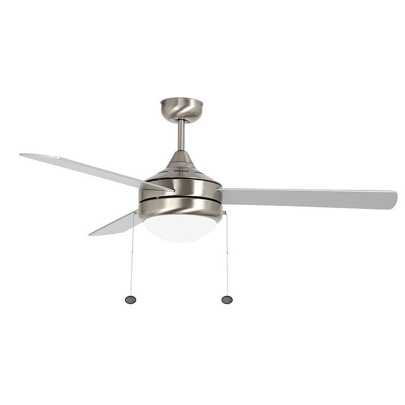 Westgate WFL-112-PC-3B-52-MCT-BN-RWS 52" Plywood 3-Blade Ceiling Fan & Light - Brush Nickel and Reversible Rosewood/Silver Oak