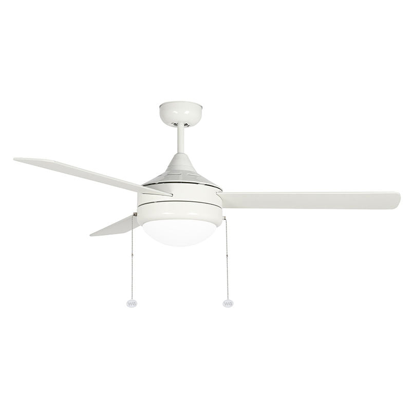 Westgate WFL-112-PC-3B-52-MCT-WH-WH 52" Plywood 3-Blade Ceiling Fan & Light - White