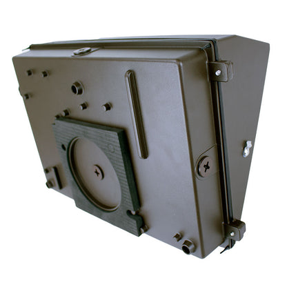 Westgate WMXE-EM-SERIES 25-65W Adjustable Traditional Glass Lens Wall Pack with Emergency Backup - Dark Bronze