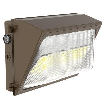 Westgate WMXE-EM-SERIES 25-65W Adjustable Traditional Glass Lens Wall Pack with Emergency Backup - Dark Bronze