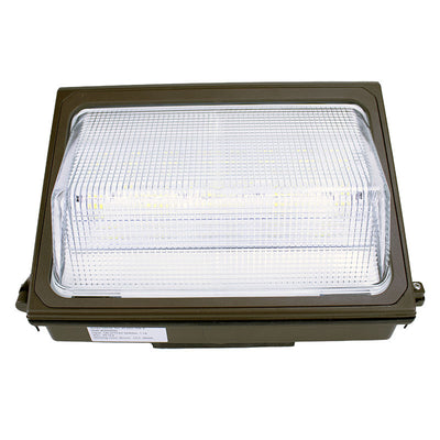 Westgate WMXE-EM-SERIES 80-120W Adjustable Traditional Glass Lens Wall Pack with Emergency Backup - Dark Bronze