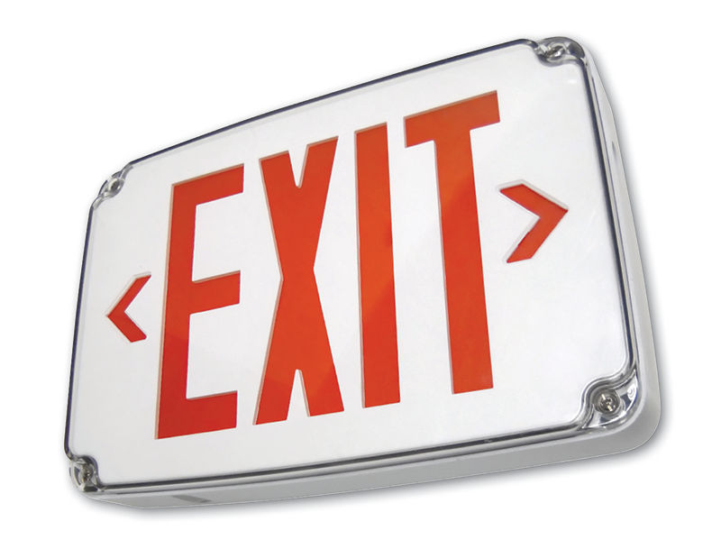 Westgate XT-WP-2RG-EM Wet Location LED Exit Sign, Double Face, Red Letters, Gray Panel