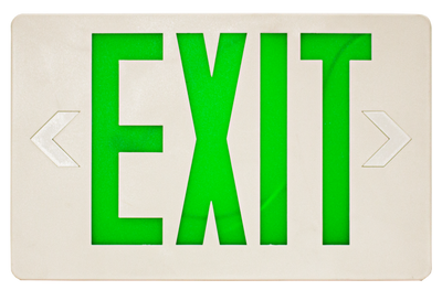 Super Slim White LED Exit Sign, 120-277V