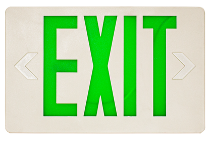 Super Slim White LED Exit Sign, 120-277V