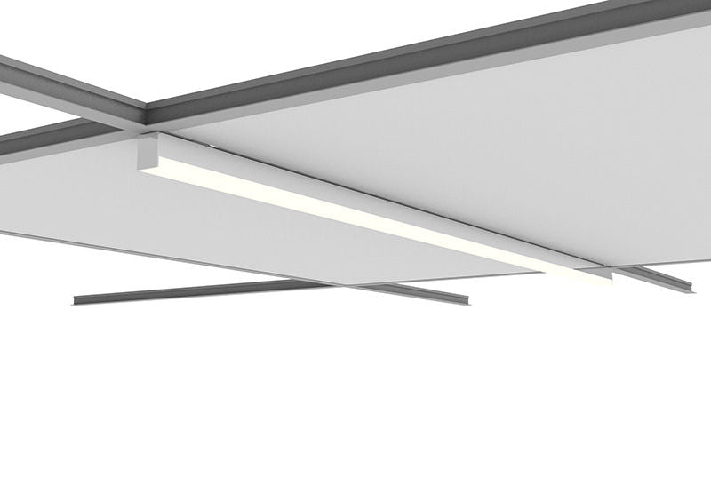 Westgate 40W, 4000K, SCXT-8FT-40-80W-MCTP-D-FL-40W-40K, 1-Inch Wide Linear T-Grid Mounting or Suspension Light - Matte White