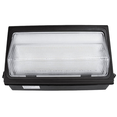 Westgate WMXE-EM-SERIES 80-120W Adjustable Traditional Glass Lens Wall Pack with Emergency Backup - Black