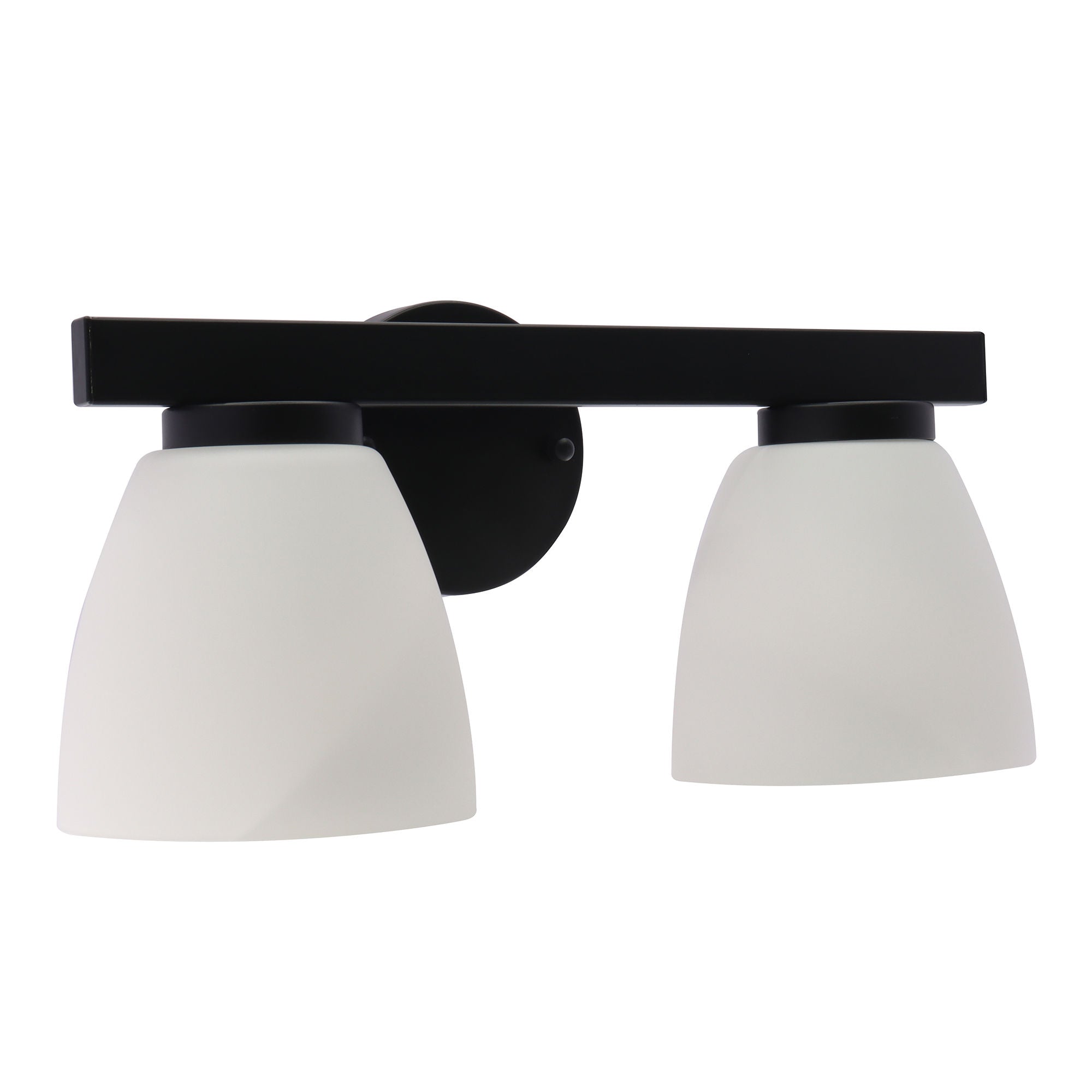 Westgate VLA-E26-3L-BK 3-Lamp E26 Lamp-Ready Vanity Light with Decorative Glass Shades, 60W, 120VAC/60Hz - Black Finish