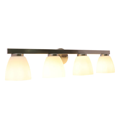 Westgate VLA-E26-4L-BN 4-Lamp E26 Lamp-Ready Vanity Light with Decorative Glass Shades, 60W, 120VAC/60Hz -Brushed Nickel Finish