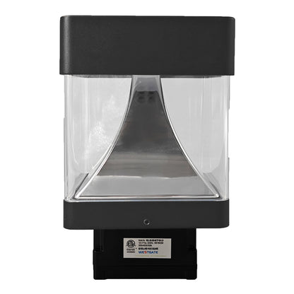 Westgate BOL-G8-200-MCTP-BK-CH G8 Bollard Head Square Chrome Reflector 10/18/25w 3CCT - Black