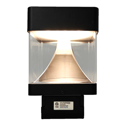 Westgate BOL-G8-200-MCTP-BK-CH G8 Bollard Head Square Chrome Reflector 10/18/25w 3CCT - Black