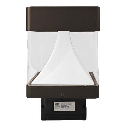 Westgate BOL-G8-200-MCTP-BR-WH G8 Bollard Head Square - White Reflector 10/18/25w 3CCT - Bronze