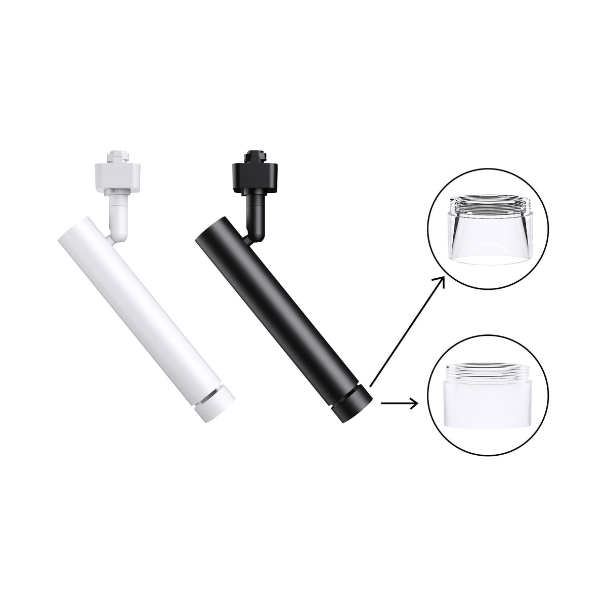 Westgate TRM-100-4W-30K-36D-BK 1" Micro LED Track Head, 4W, 3000K, 300 Lumens, 36° Beam - Black Finish