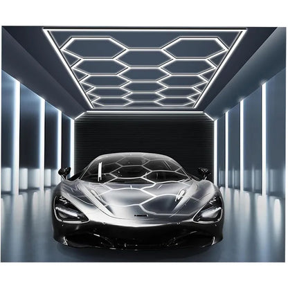 Westgate HEX-96X190-RGB-RC-BT RGB Hex Car Shop Decorative Light Kit with Frame, 96’’ X 190" Westgate App or Remote Control