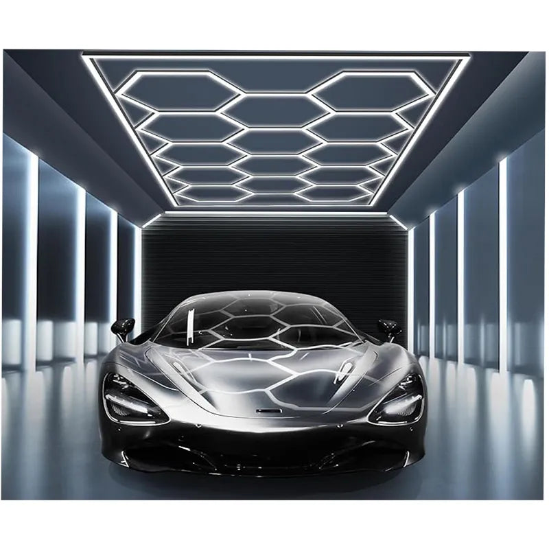 Westgate HEX-96X190-RGB-RC-BT RGB Hex Car Shop Decorative Light Kit with Frame, 96’’ X 190" Westgate App or Remote Control
