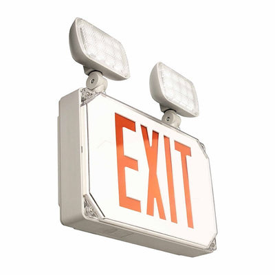Westgate XT-CLWP-RG-EM LED Exit & LED Emergency Light, Universal Single Face, Red, Gray Housing