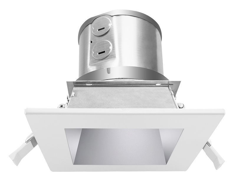 4" Square LED Commercial Clip-On/Snap-In Recessed Light - White