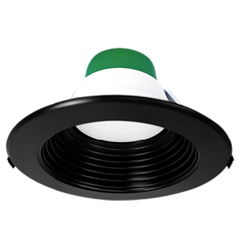 Power and CCT Adjustable Commercial Recess Light 6'' Trim & Ring Set - Black